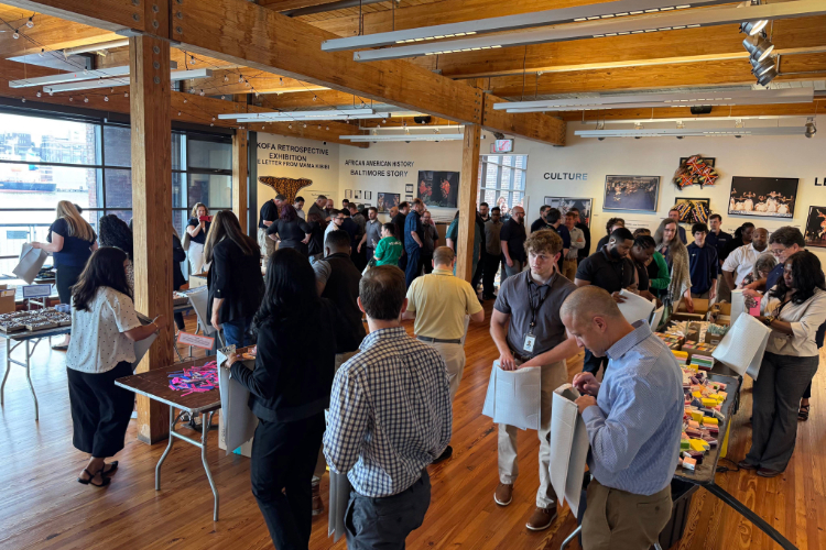 A team packing Chemo Care Kits at a Build Day