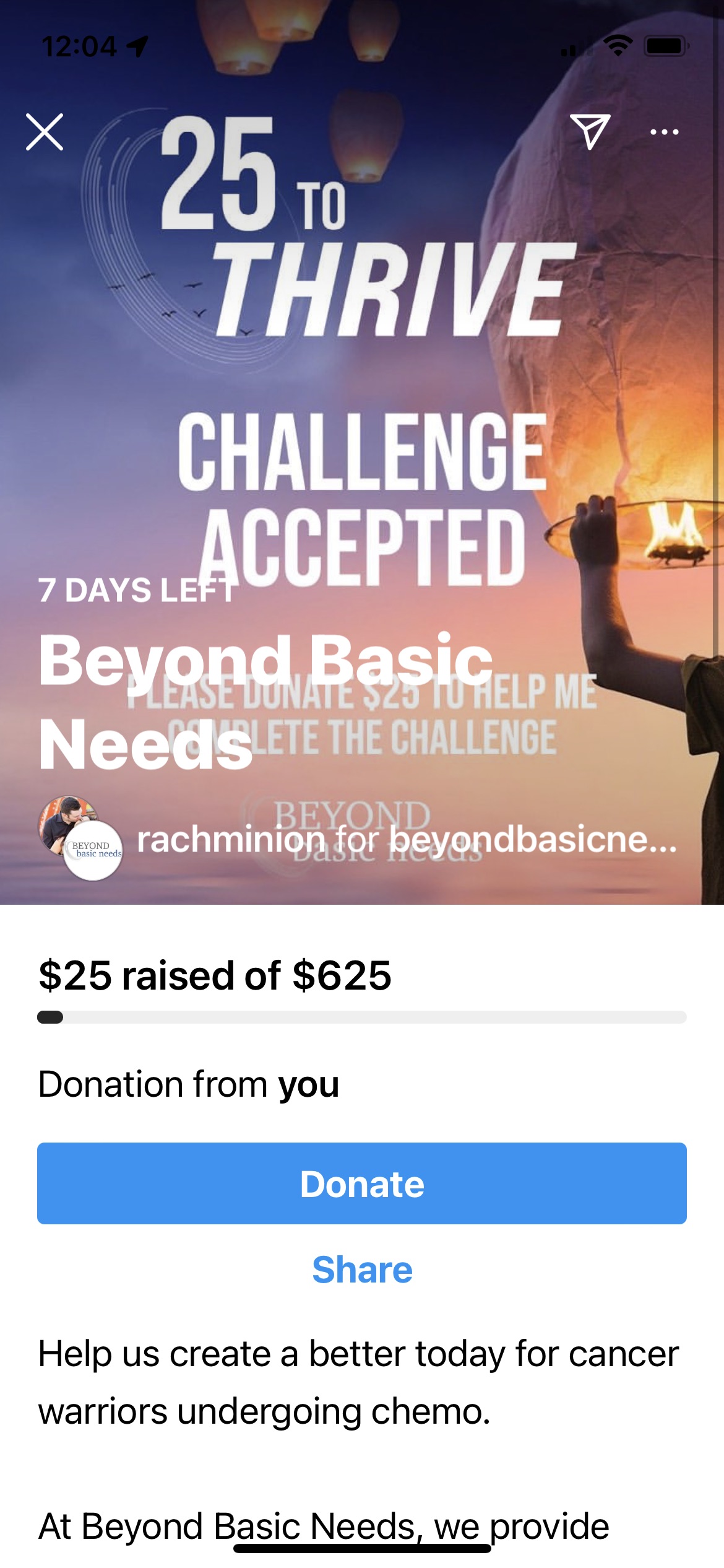 Instagram Fundraiser